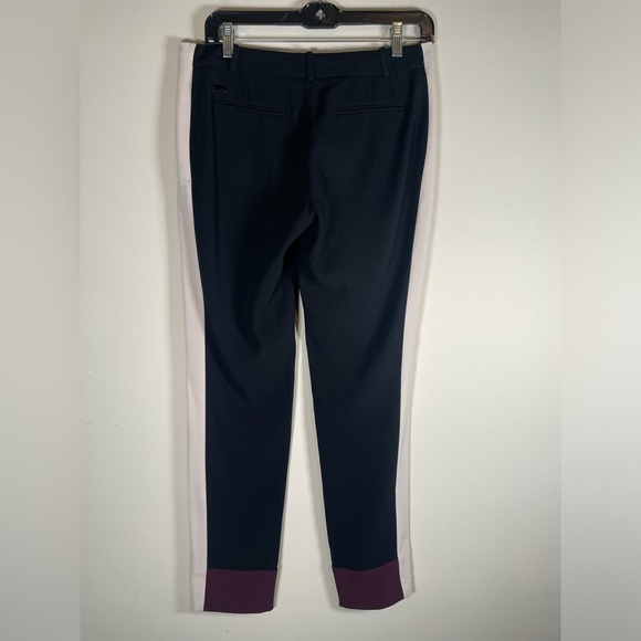 Aritzia Wilfred Alara Color Block Trouser Pants Black Burgundy Crepe Womens 4 - Picture 9 of 13
